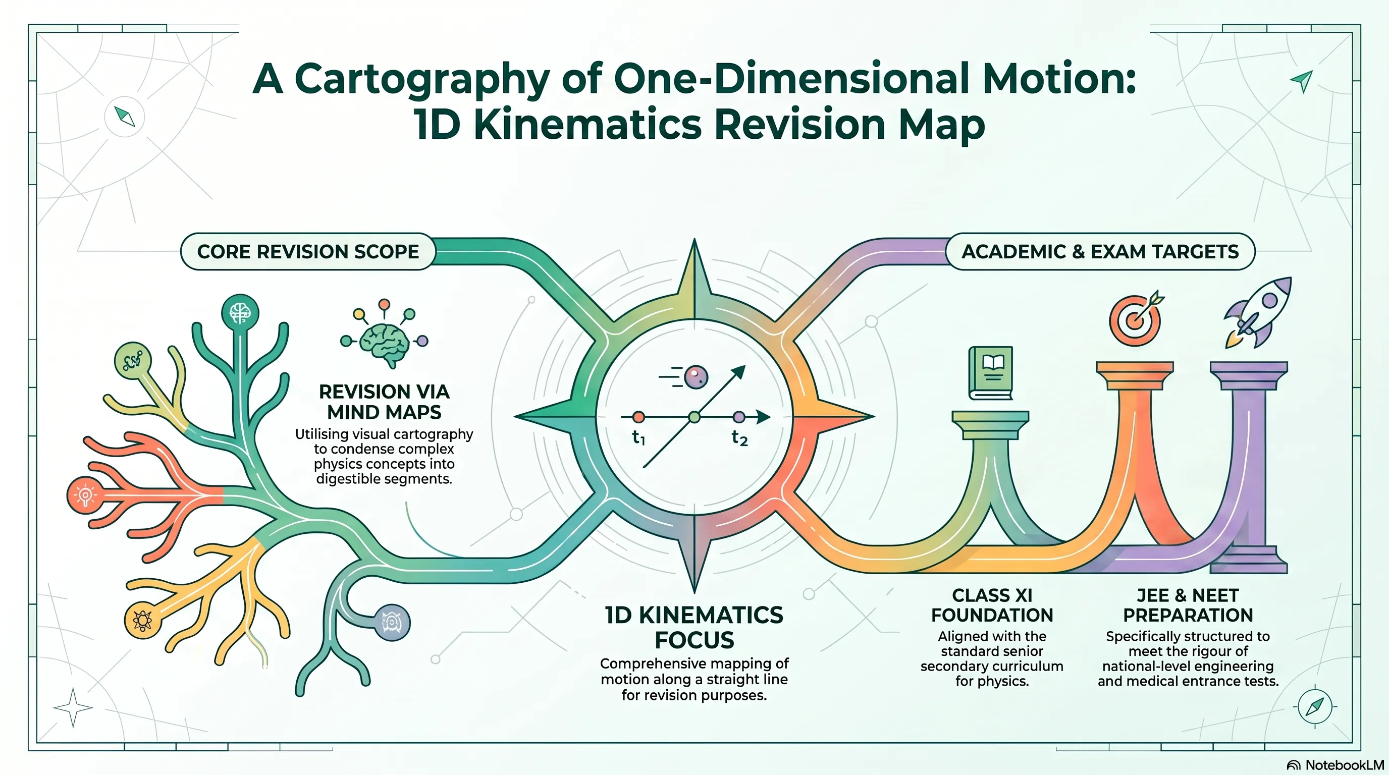 Mind Maps for Kinematics 1D Revision - Class XI, JEE, NEET